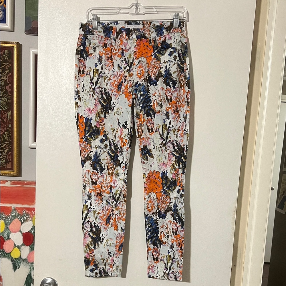 7 for all mankind multi color straight jeans